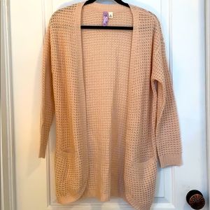 Pink Waffle Cardigan